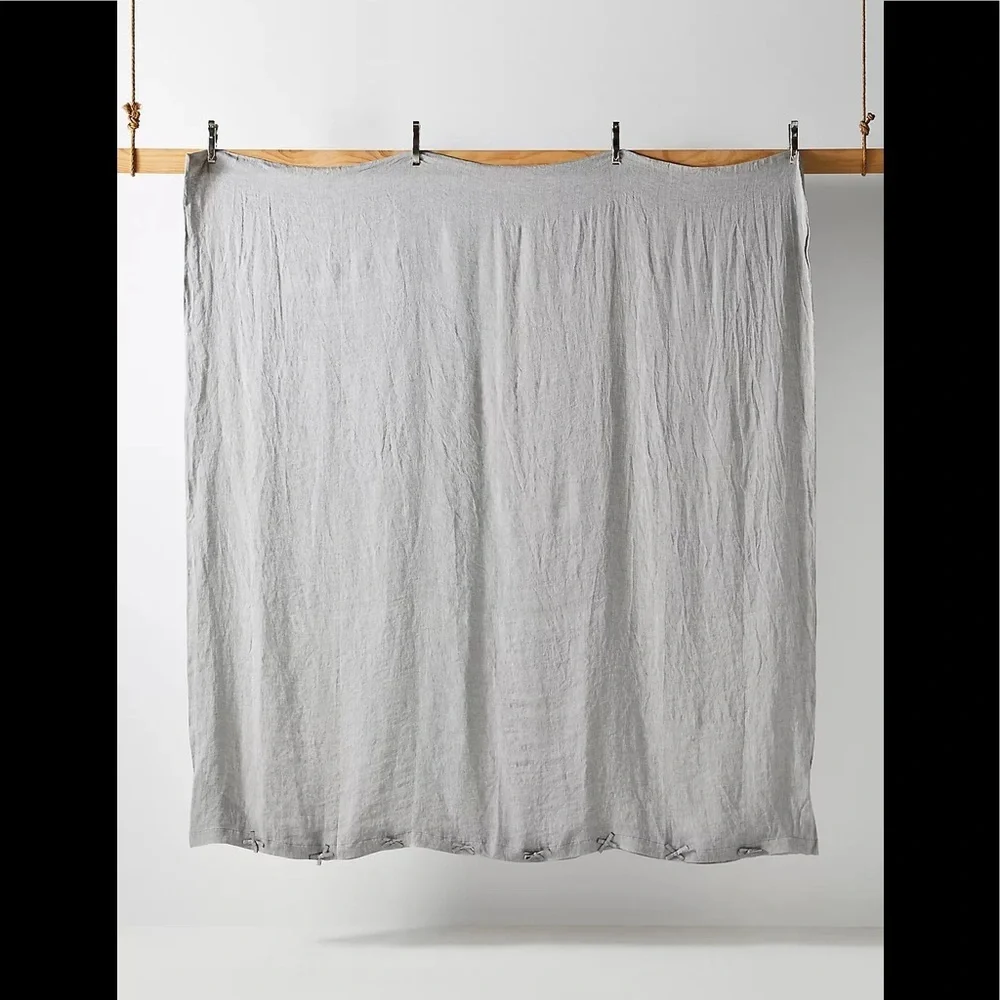 New Anthropologie Harmony Hemp Duvet Cover Gray Queen